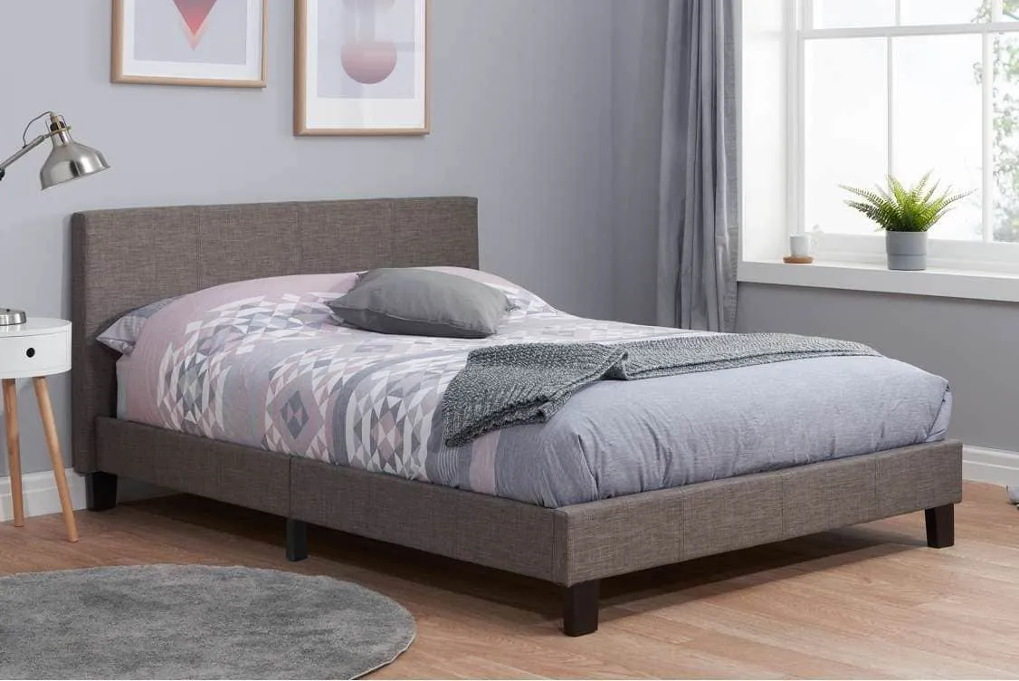 Birlea Furniture & Beds Birlea Berlin 4ft Small Double Grey Fabric Bed Frame