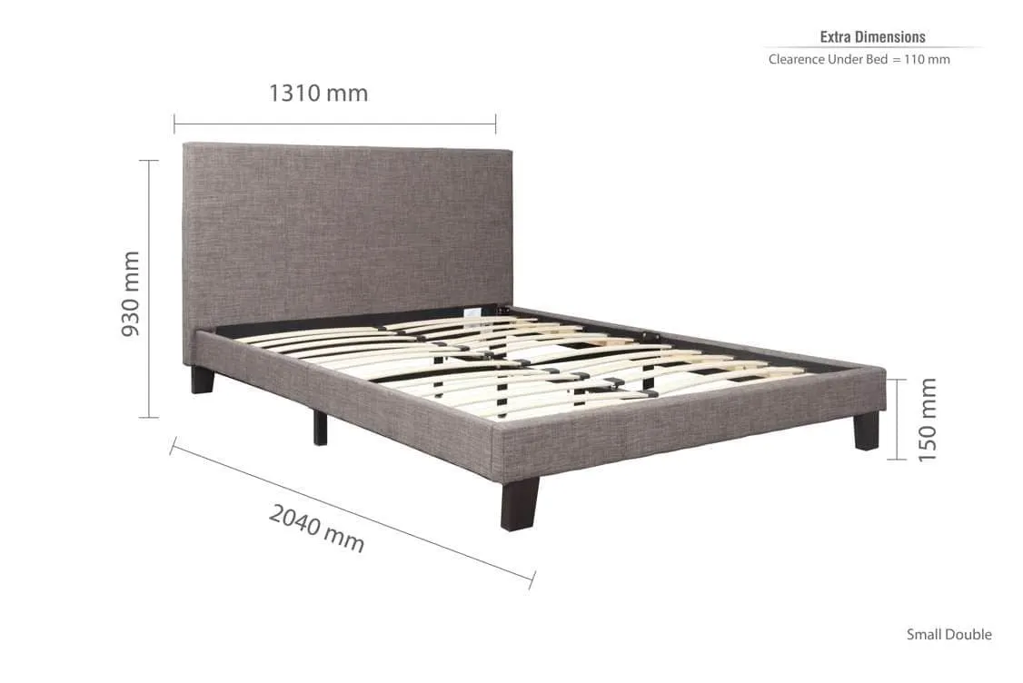 Birlea Furniture & Beds Birlea Berlin 4ft Small Double Grey Fabric Bed Frame