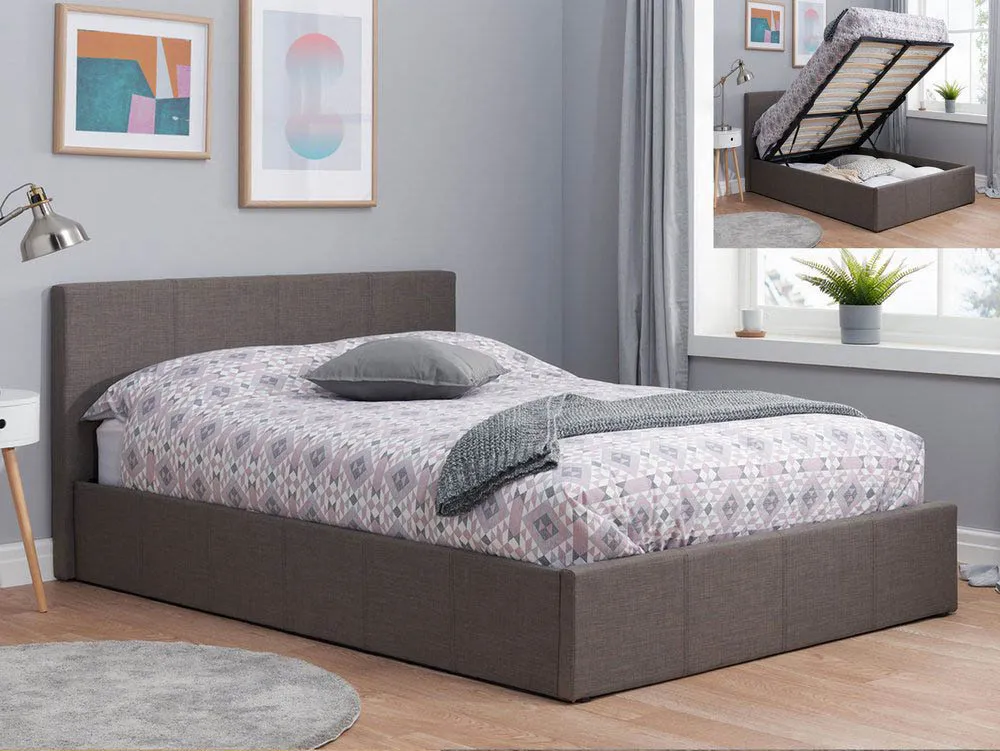 Birlea Furniture & Beds Birlea Berlin 5ft King Size Grey Fabric Ottoman Bed Frame