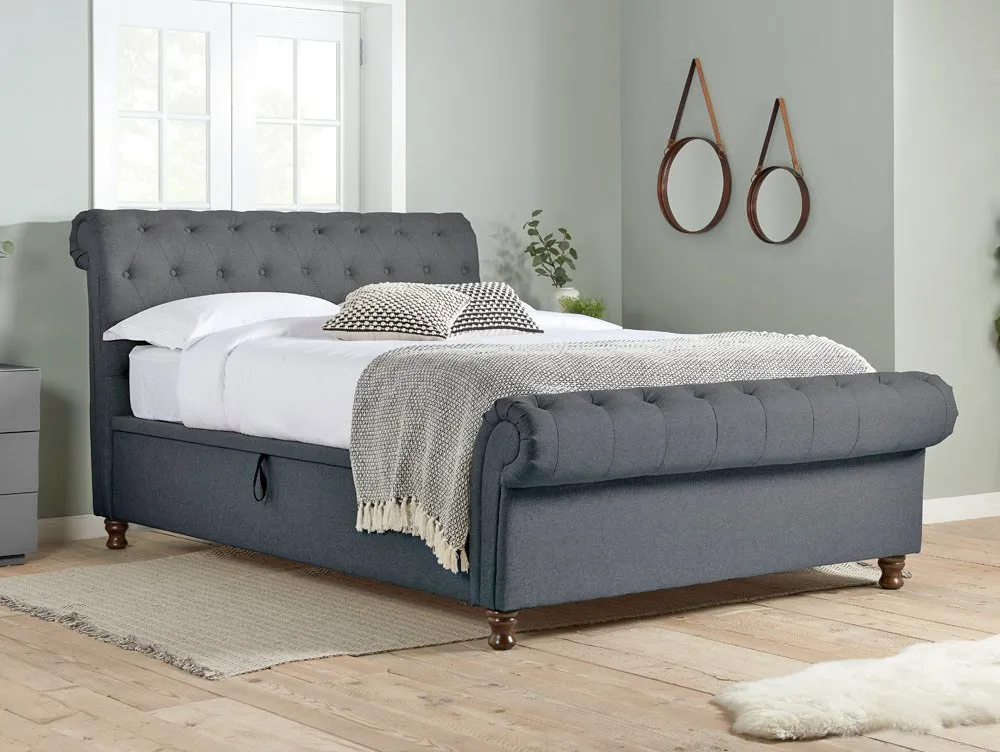 Birlea Furniture & Beds Birlea Castello 6ft Super King Size Charcoal Fabric Ottoman Bed Frame