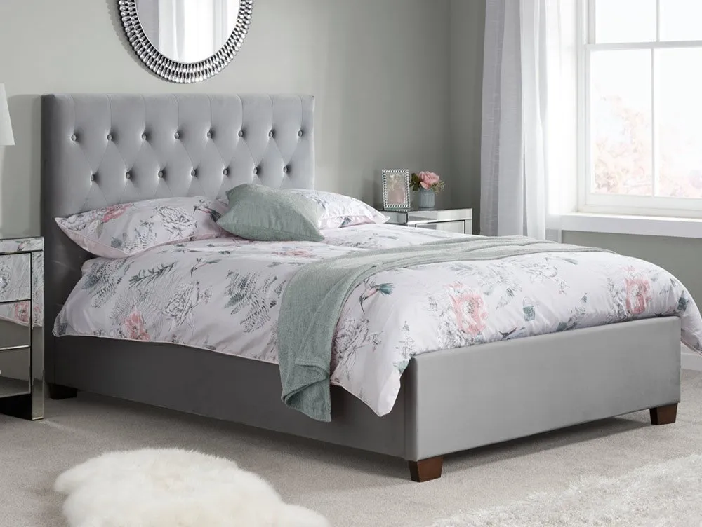 Birlea Furniture & Beds Birlea Cologne 5ft King Size Grey Fabric Bed Frame