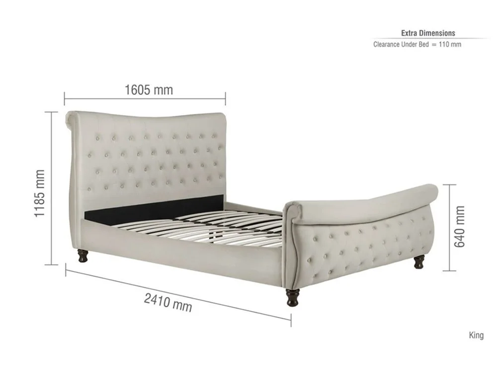 Birlea Furniture & Beds Birlea Copenhagen Stone Fabric Bed Frame