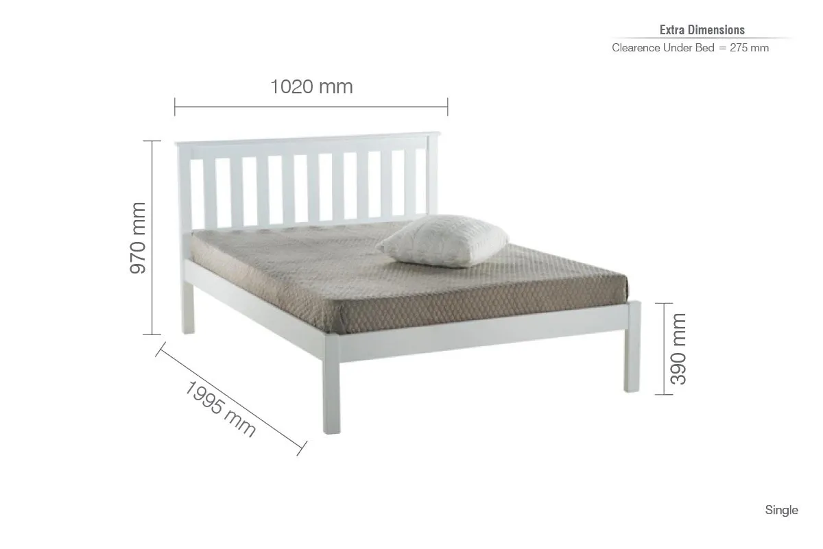 Birlea Furniture & Beds Birlea Denver 3ft Single White Wooden Bed Frame