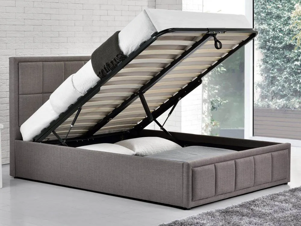 Birlea Furniture & Beds Birlea Hannover 4ft Small Double Grey Fabric Ottoman Bed Frame