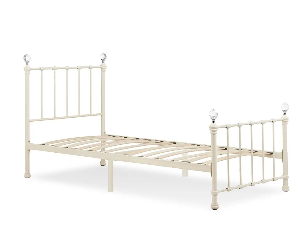 Birlea Furniture & Beds Birlea Jessica 3ft Single Cream Metal Bed Frame