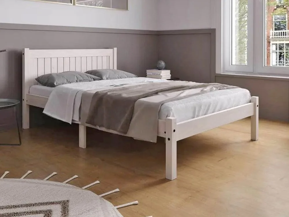 Birlea Furniture & Beds Birlea Rio 4ft6 Double Whitewash Wooden Bed Frame