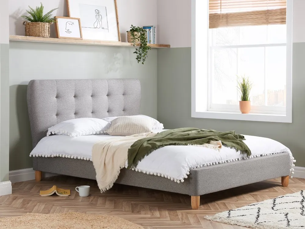 Birlea Furniture & Beds Birlea Stockholm 4ft Small Double Grey Fabric Bed Frame