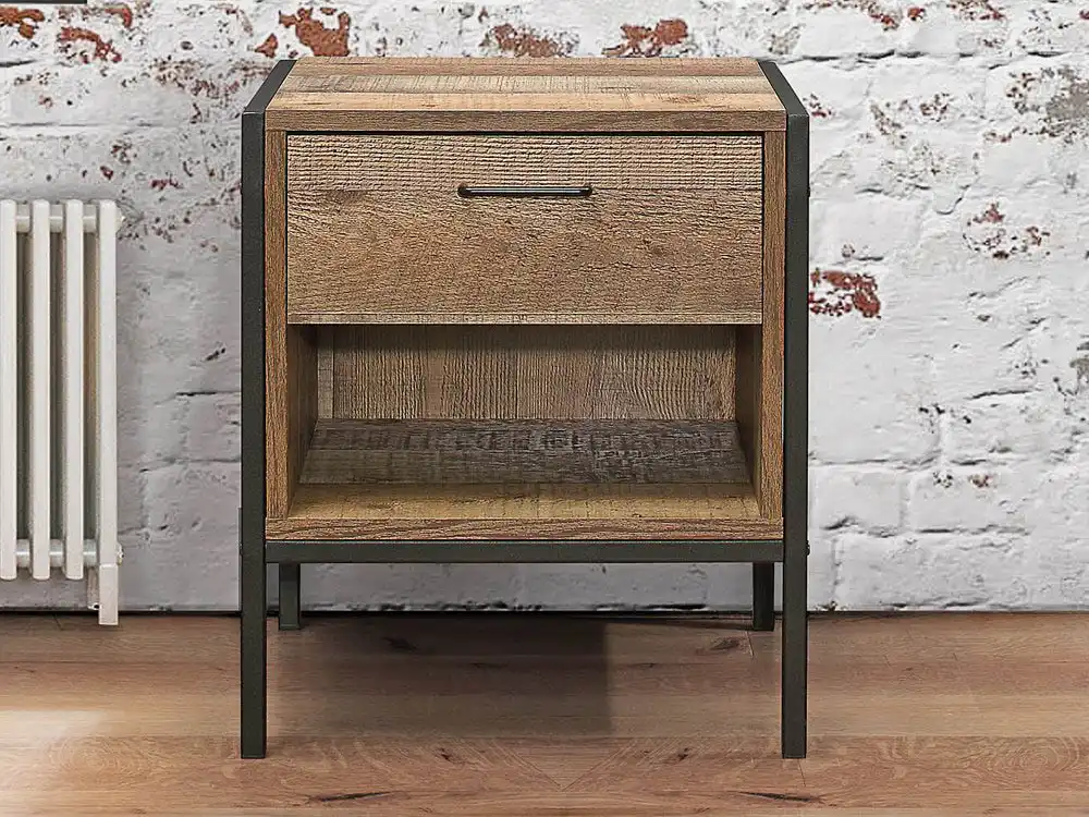 Birlea Furniture & Beds Birlea Urban Rustic 1 Drawer Small Bedside Table