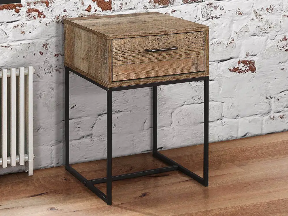 Birlea Furniture & Beds Birlea Urban Rustic 1 Drawer Small Narrow Bedside Table