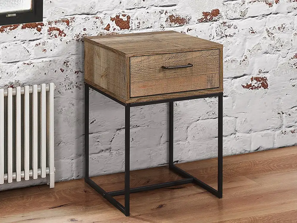 Birlea Furniture & Beds Birlea Urban Rustic 1 Drawer Small Narrow Bedside Table