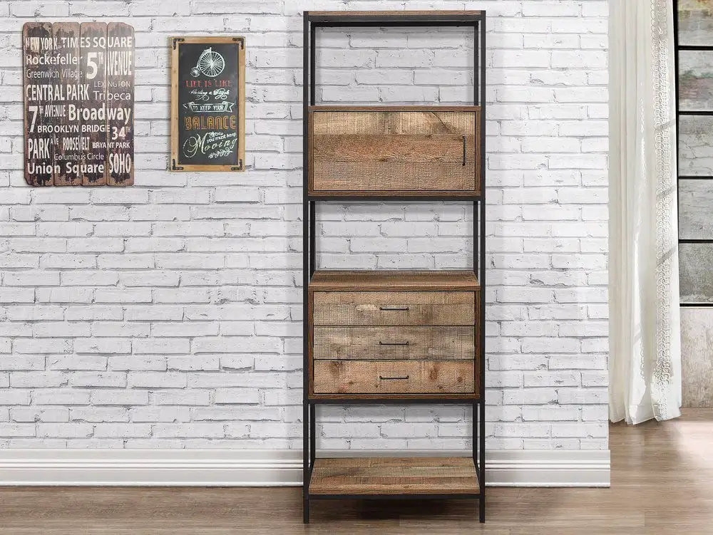 Birlea Furniture & Beds Birlea Urban Rustic 3 Drawer Shelving Unit