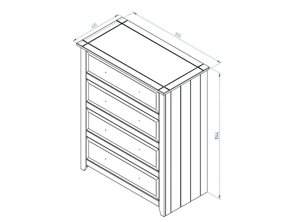 Core Products Core Capri White 4 Drawer Chest of Drawers