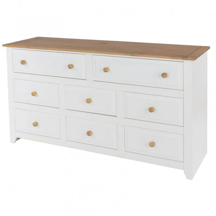 Core Products Core Capri  White 6+2 Drawer Large Chest of Drawers