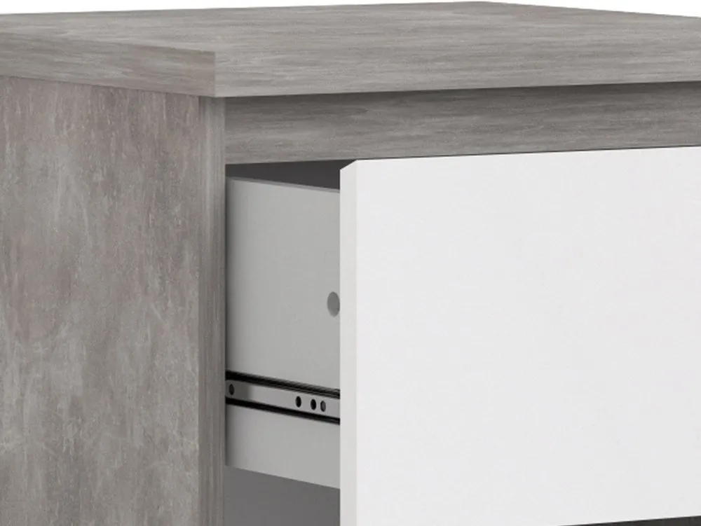 Furniture To Go Furniture To Go Naia Grey and White High Gloss 5 Drawer Narrow Chest of Drawers