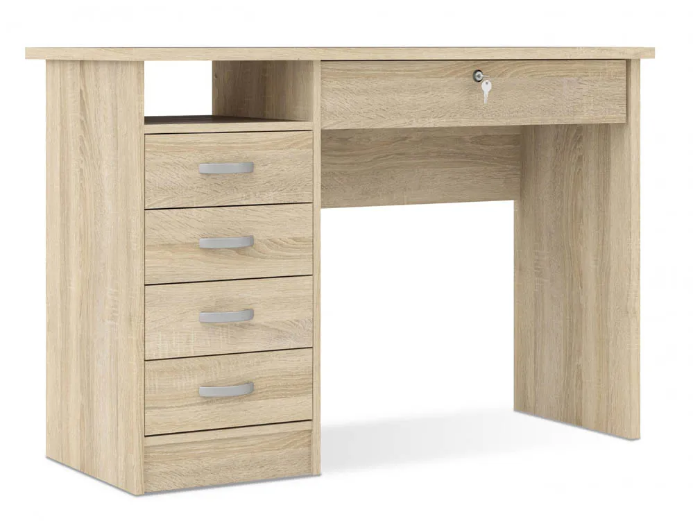 Furniture To Go Furniture To Go Function Plus Oak 5 Drawer Desk