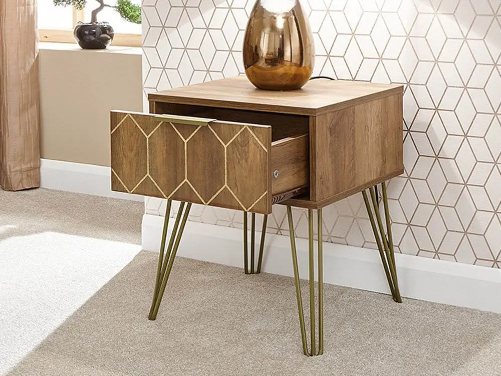 GFW GFW Orleans Mango Effect 1 Drawer Lamp Table