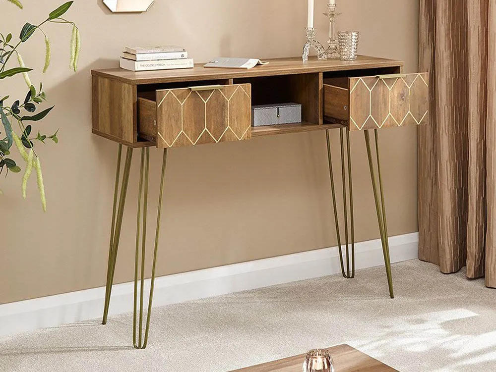 GFW GFW Orleans Mango Effect 2 Drawer Console Table