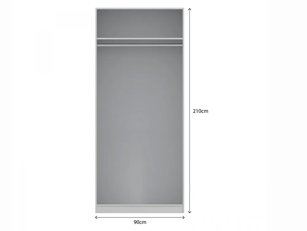 Harmony Harmony Moritz Grey High Gloss and White 2 Door 1 Mirror Double Wardrobe