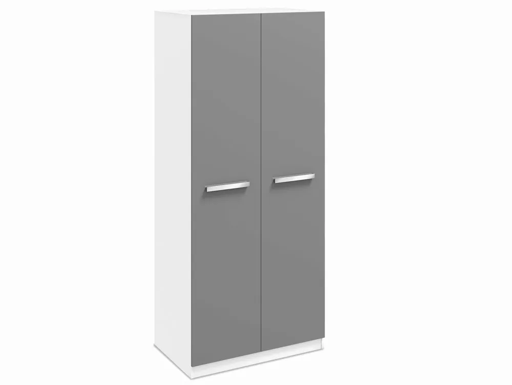 Harmony Harmony Moritz Grey High Gloss and White 2 Door Double Wardrobe