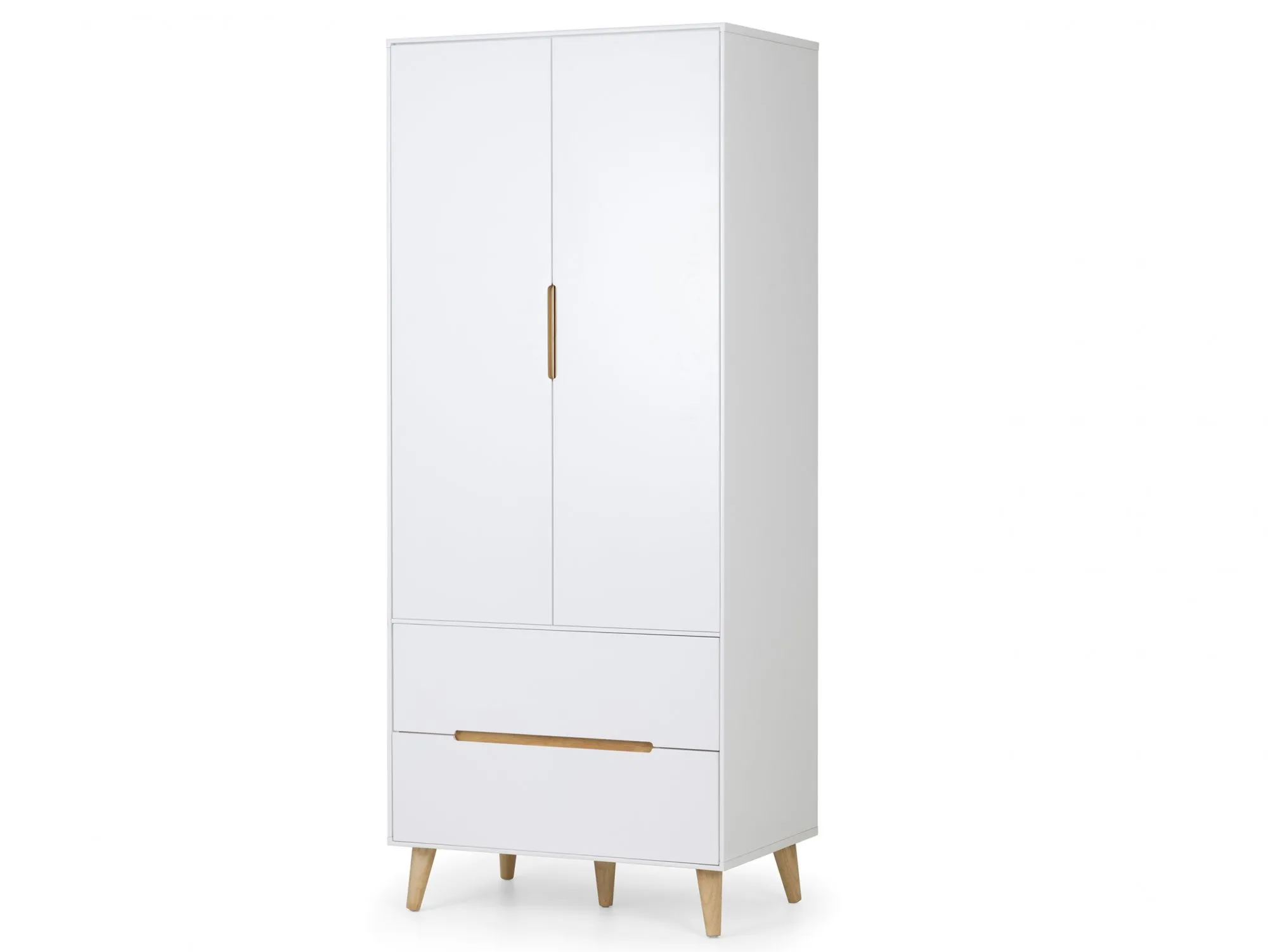 Julian Bowen Julian Bowen Alicia White and Oak 2 Door Double Wardrobe