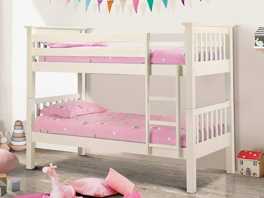 Julian Bowen Julian Bowen Barcelona 3ft Ivory Wooden Bunk Bed Frame