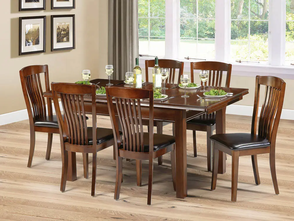 Julian Bowen Julian Bowen Canterbury 120cm Mahogany Dining Table and 6 Chairs Set