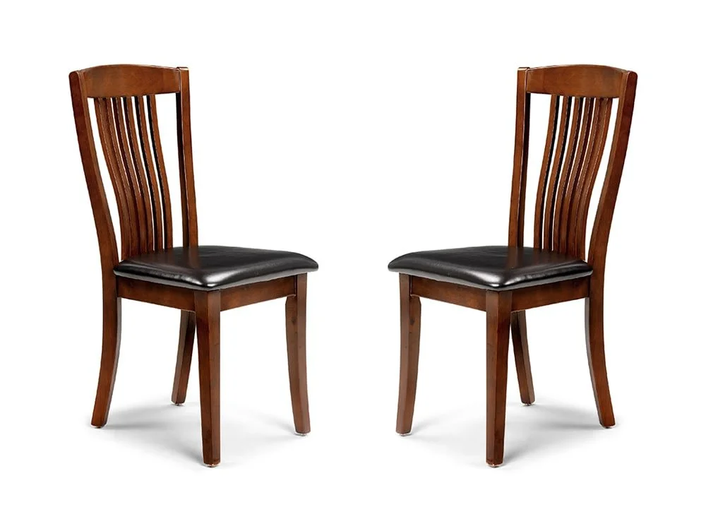 Julian Bowen Julian Bowen Canterbury Set of 2 Mahogany Wooden Dining Chairs