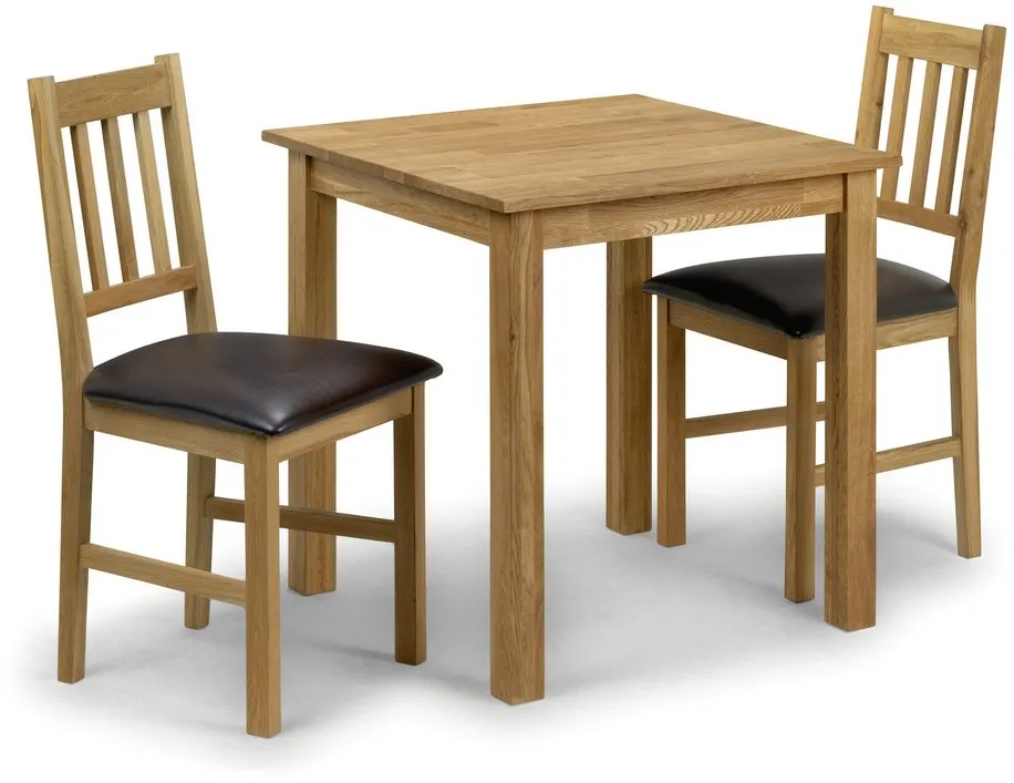 Julian Bowen Julian Bowen Coxmoor 75cm American White Oak Dining Table and 2 Chairs Set