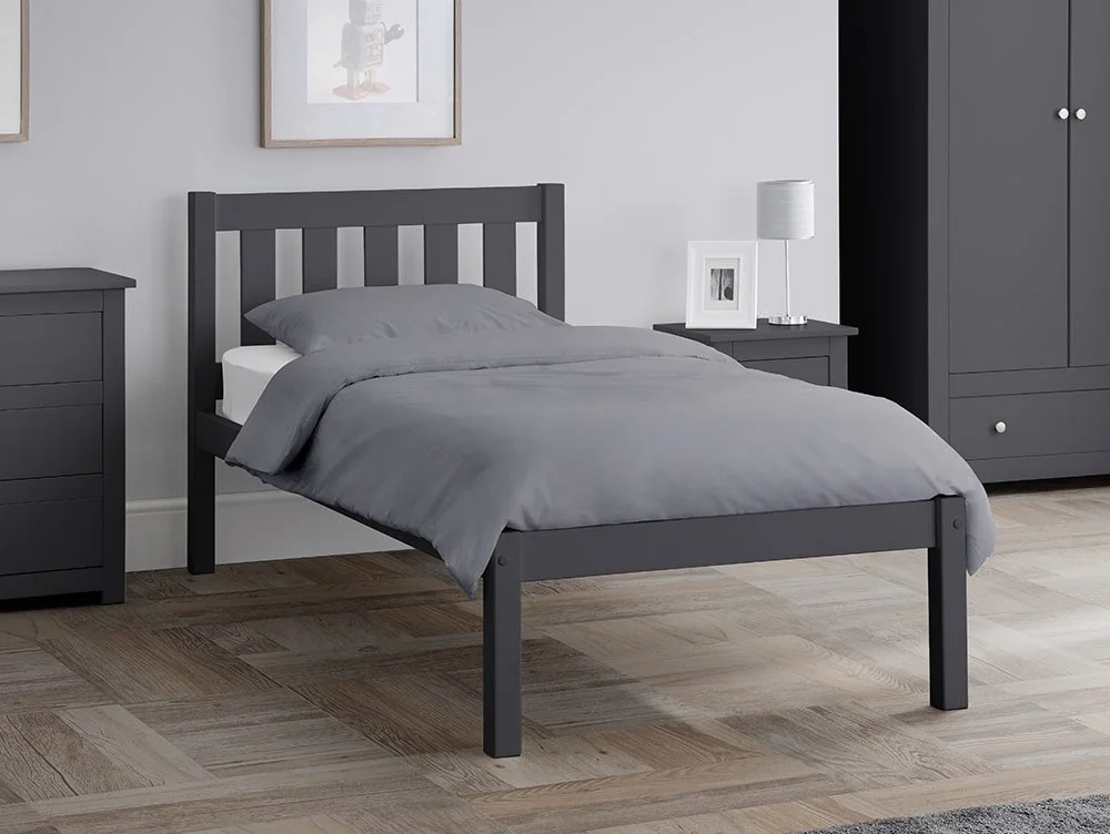 Julian Bowen Julian Bowen Luna 3ft Single Anthracite Lacquered Wooden Bed Frame