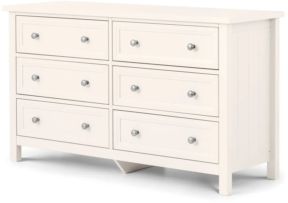 Julian Bowen Julian Bowen Maine Surf White 6 Drawer Chest of Drawers