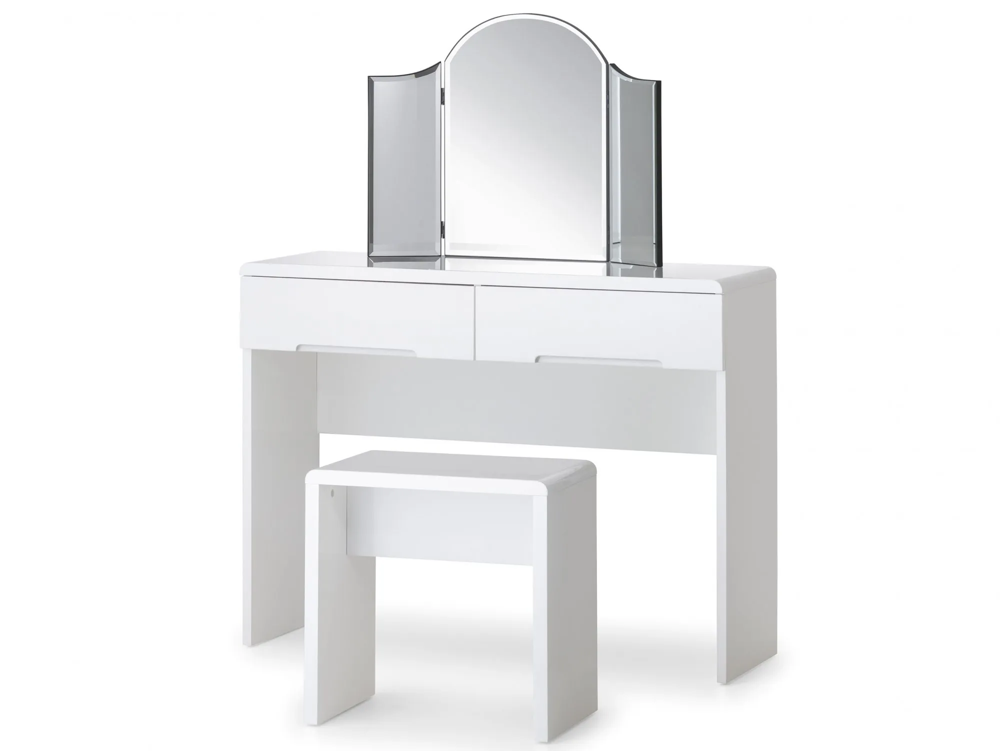 Julian Bowen Julian Bowen Manhattan White High Gloss 2 Drawer Dressing Table