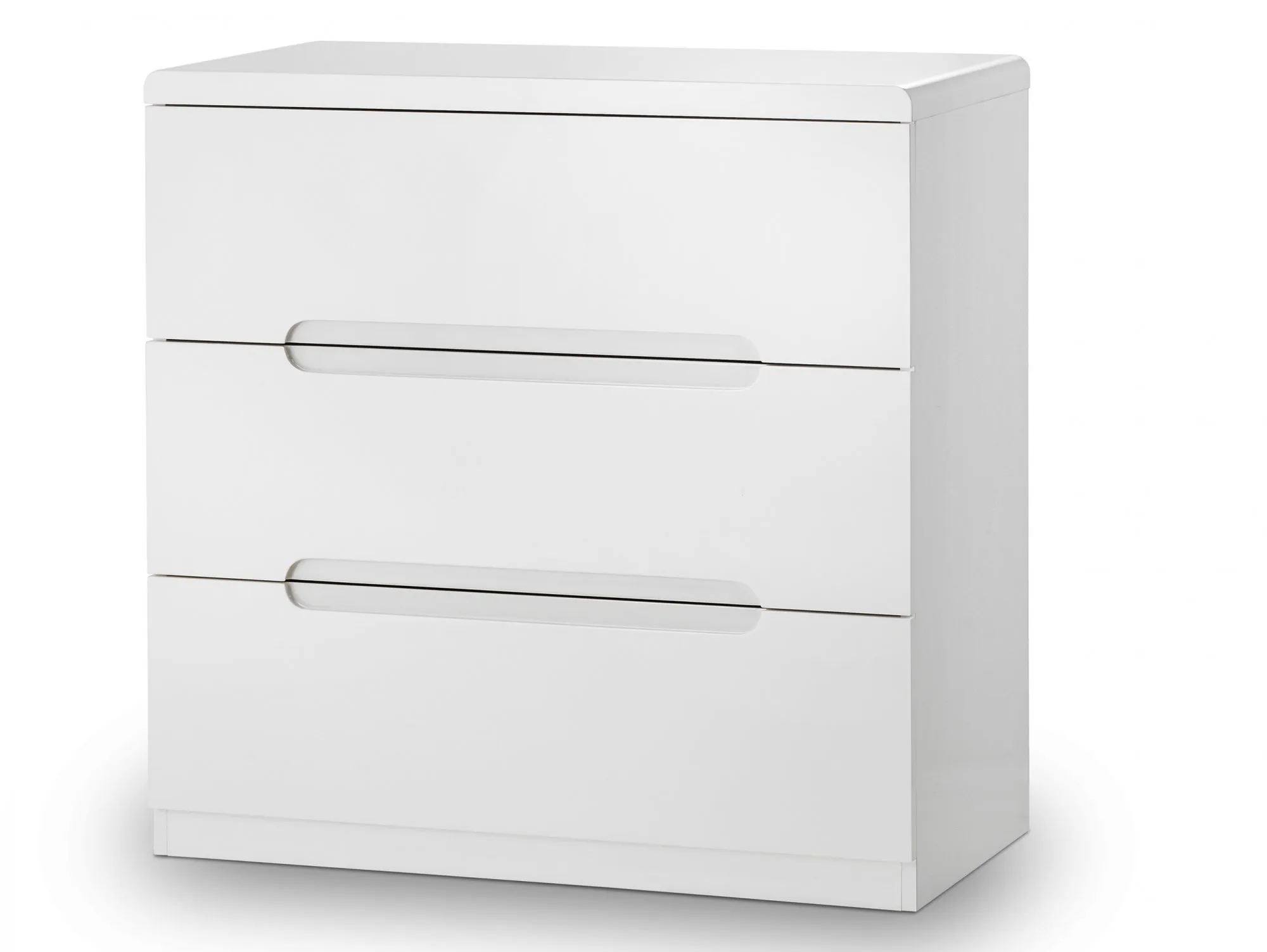 Julian Bowen Julian Bowen Manhattan White High Gloss 3 Drawer Low Chest of Drawers