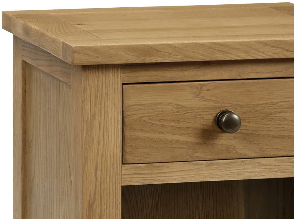 Julian Bowen Julian Bowen Marlborough 1 Drawer Oak Wooden Small Bedside Table (Assembled)