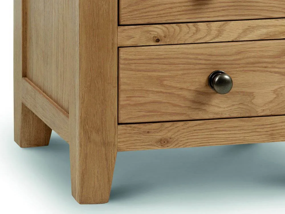 Julian Bowen Julian Bowen Marlborough 3 Drawer Oak Wooden Bedside Table (Assembled)