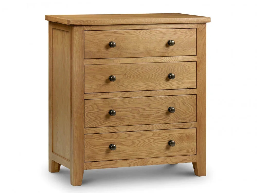 Julian Bowen Julian Bowen Marlborough 4 Drawer Oak Wooden Chest of Drawers (Assembled)