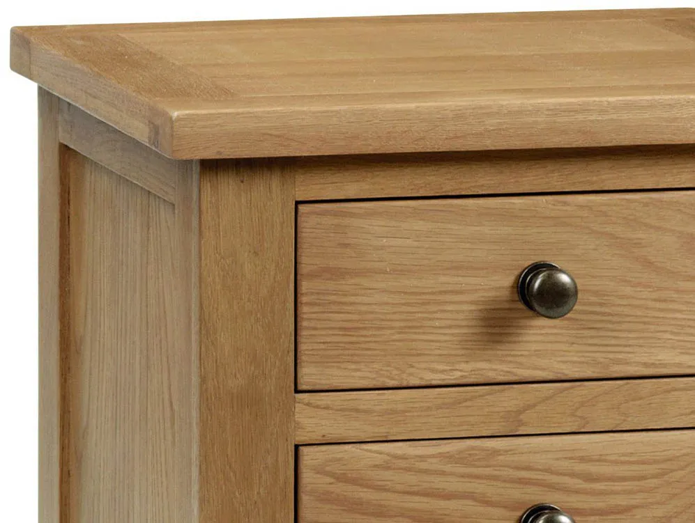 Julian Bowen Julian Bowen Marlborough 7 Drawer Tall Narrow Oak Wooden Chest of Drawers (Assembled)