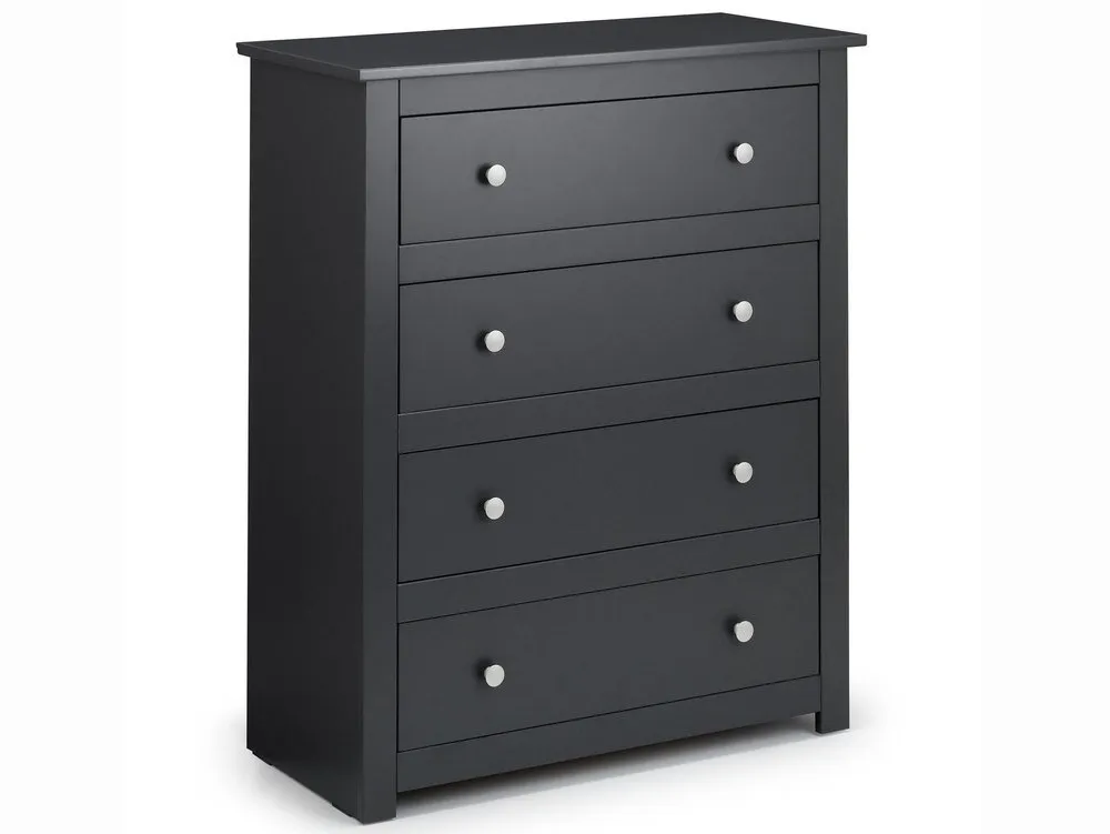 Julian Bowen Julian Bowen Radley Anthracite 4 Drawer Chest of Drawers