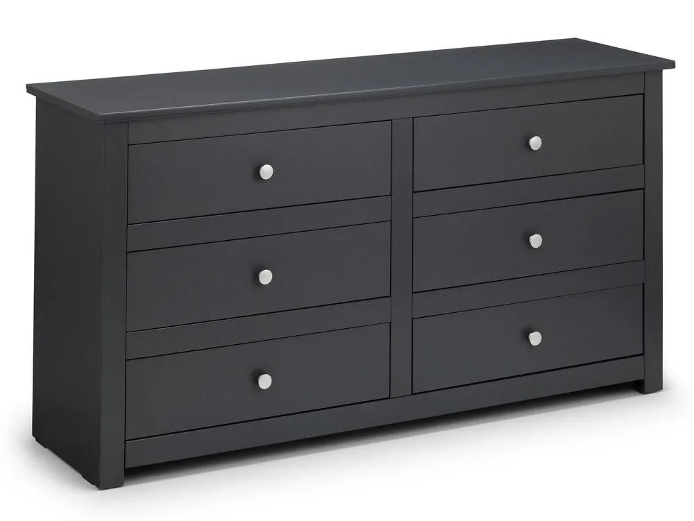 Julian Bowen Julian Bowen Radley Anthracite 6 Drawer Chest of Drawers