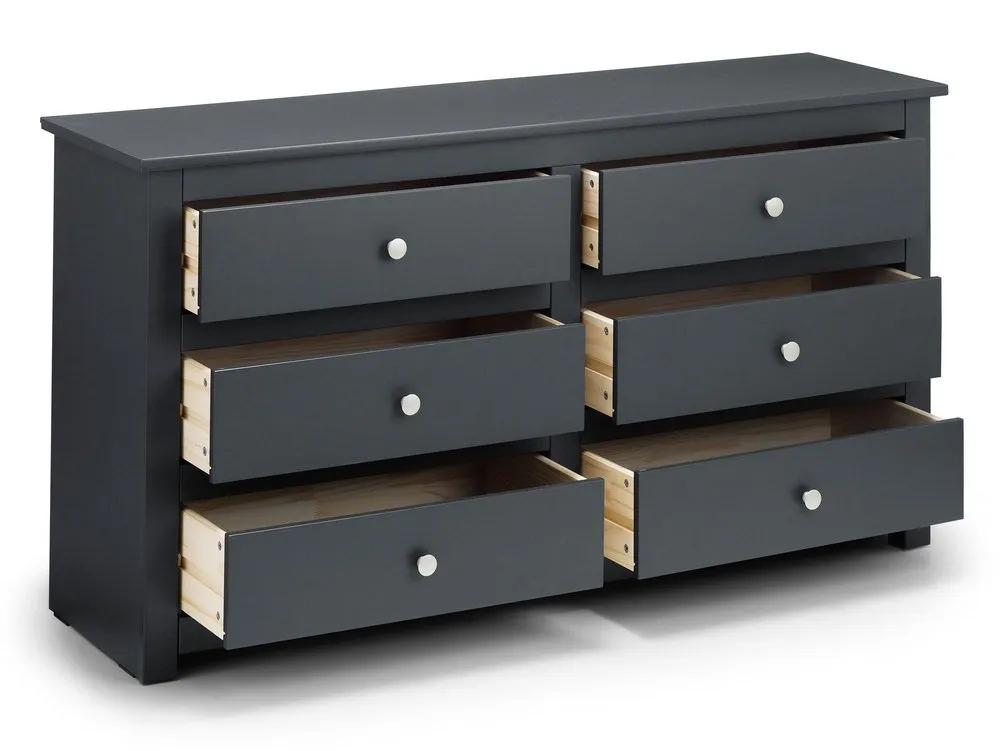 Julian Bowen Julian Bowen Radley Anthracite 6 Drawer Chest of Drawers