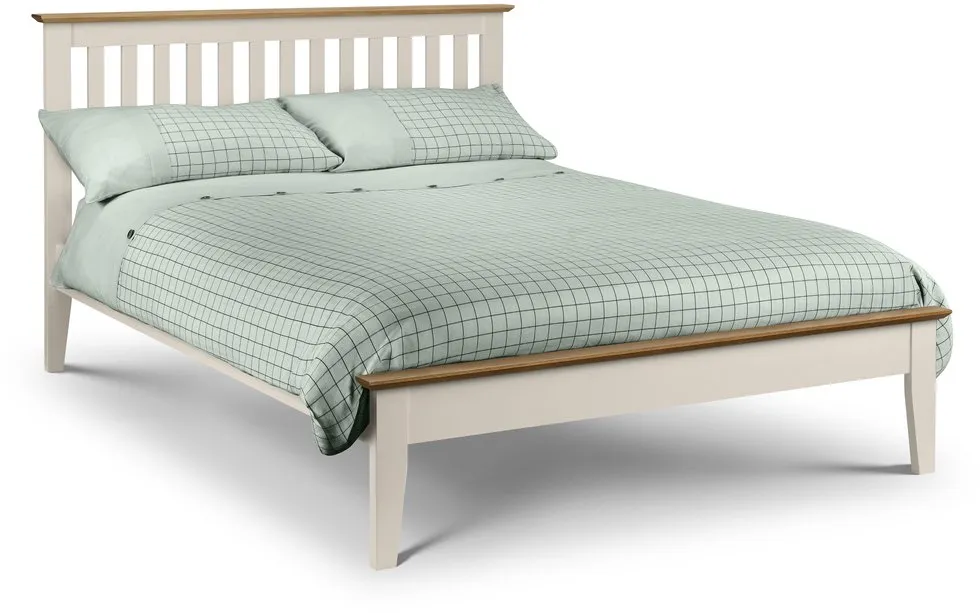 Julian Bowen Julian Bowen Salerno Two Tone 4ft6 Double Ivory and Oak Wooden Bed Frame