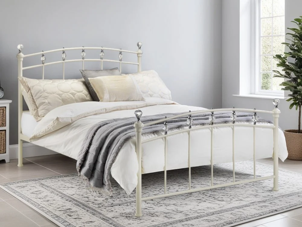 Julian Bowen Julian Bowen Sophie 5ft King Size Ivory Metal Bed Frame