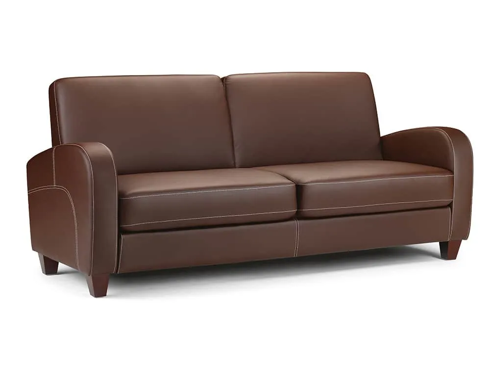 Julian Bowen Julian Bowen Vivo Chestnut Faux Leather 3 Seater Sofa