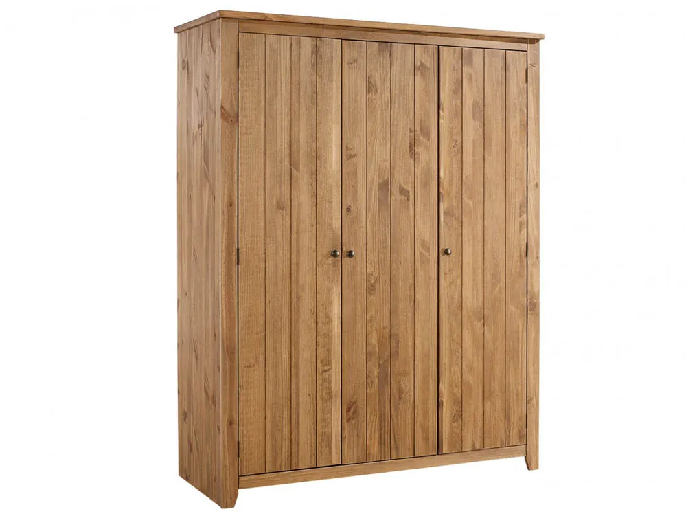 LPD LPD Havana 3 Door Pine Wooden Triple Wardrobe