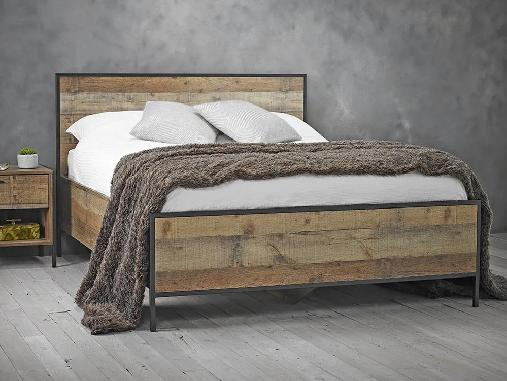 LPD LPD Hoxton Rustic 4ft6 Wooden Double Bed Frame