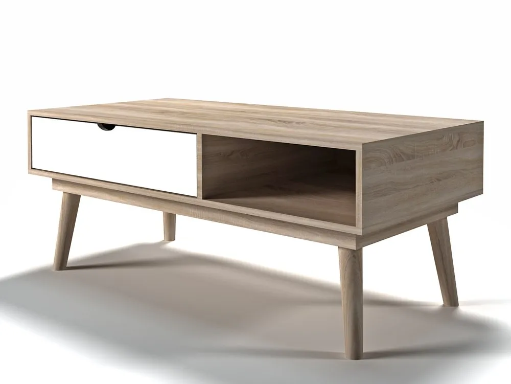 LPD LPD Scandi Oak and White Coffee Table