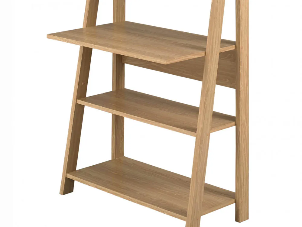 LPD LPD Tiva Oak Ladder Shelving Unit with Desk