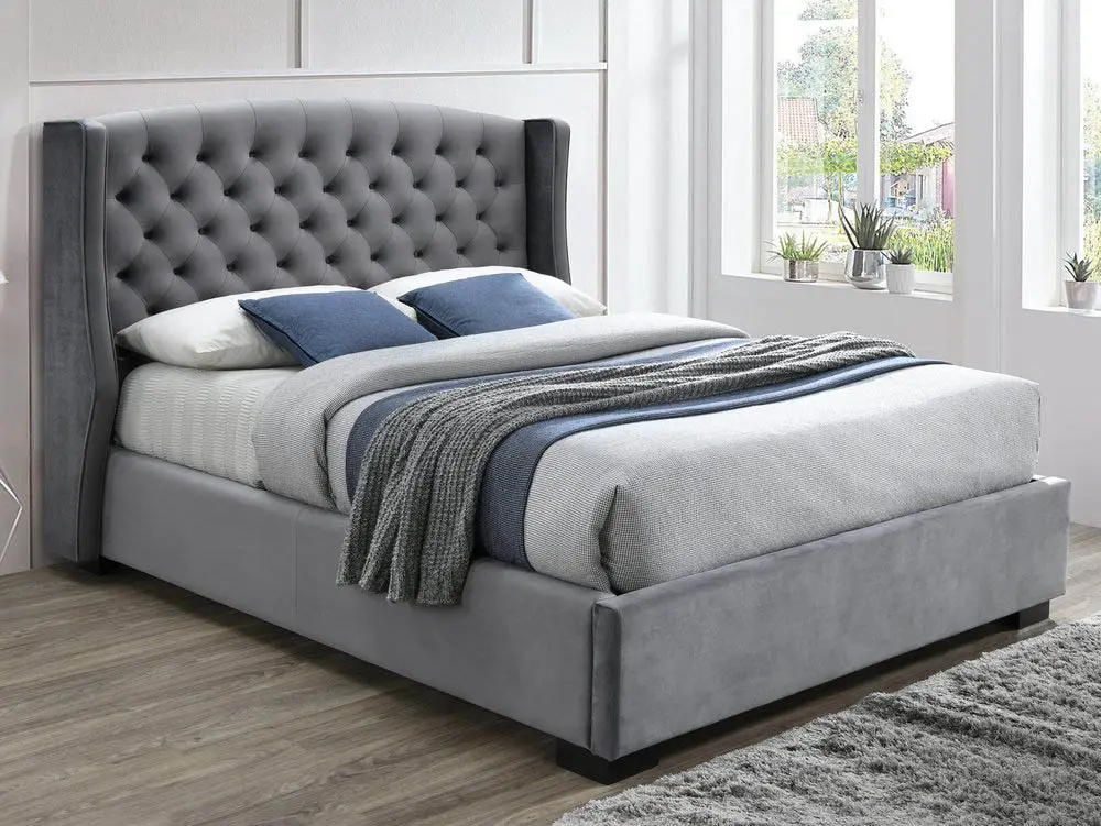 Sareer Sareer Ambassador 4ft6 Double Dark Grey Fabric Bed Frame