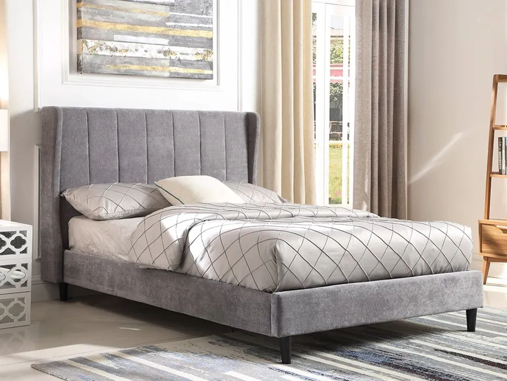 Seconique Seconique Amelia 4ft6 Double Grey Fabric Bed Frame