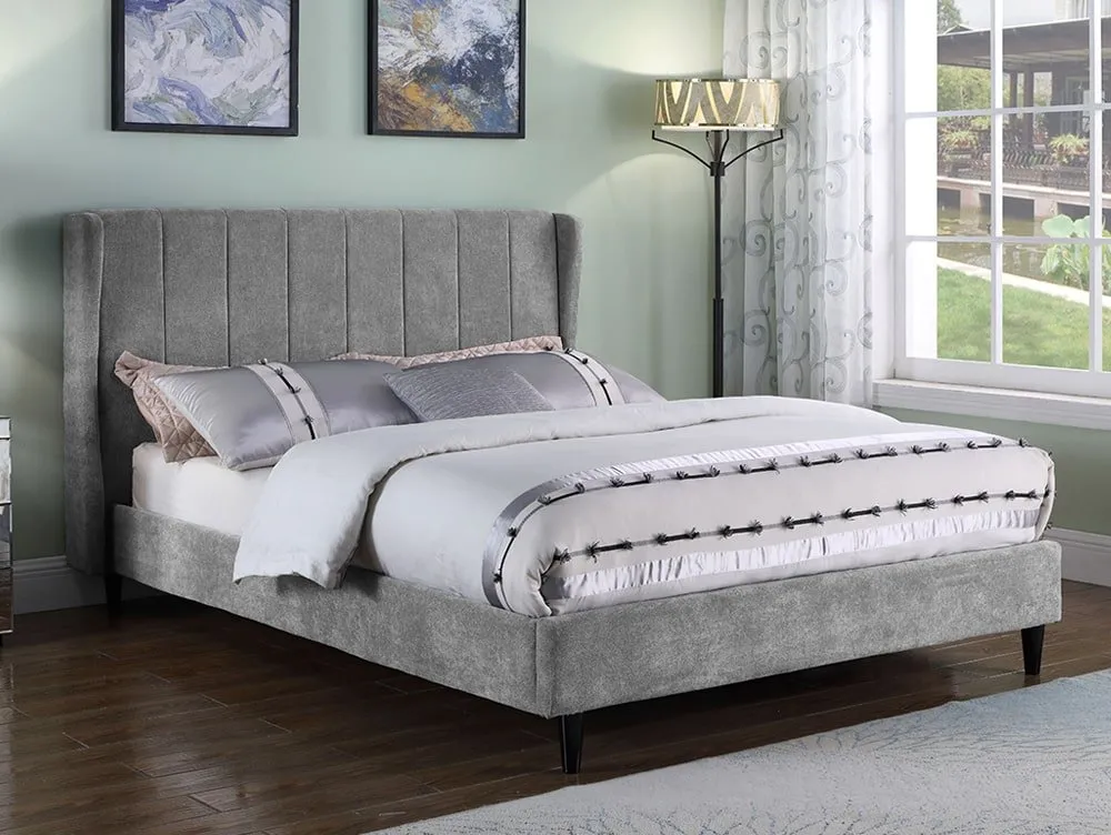 Seconique Seconique Amelia 4ft6 Double Grey Fabric Bed Frame