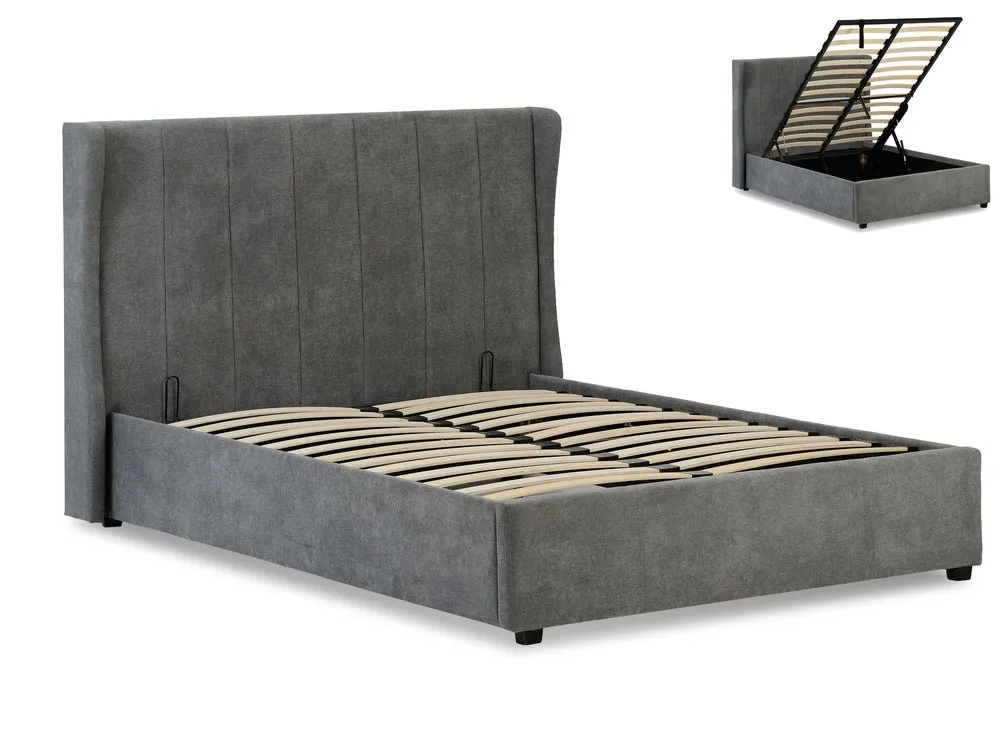 Seconique Seconique Amelia 4ft6 Double Grey Fabric Ottoman Bed Frame